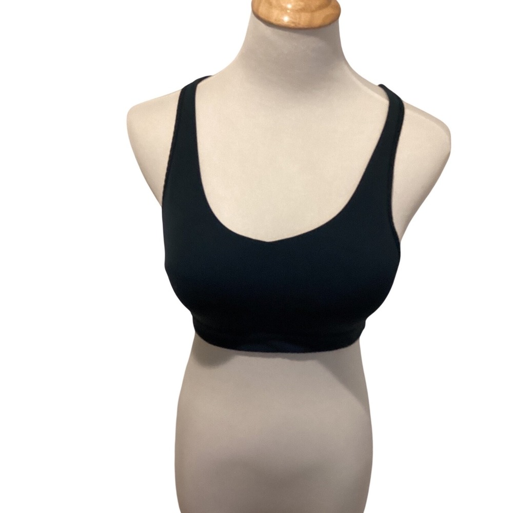 Athleta Black Strappy Back Sports Bra‎ Women's Size Medium